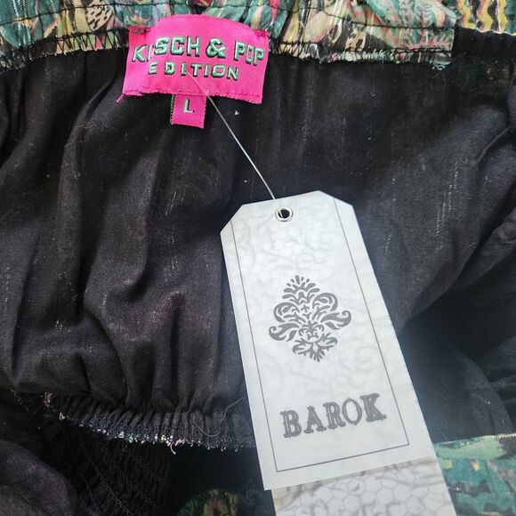 BAROK Maxi Dress Kitsch & Pop Edition Floral Print Cross Neck Tiered Large Lined - Picture 12 of 15